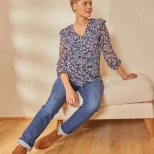 Blouse Imprimée Volantée Grossesse Et Allaitement Bleu Aop – Vertbaudet 18