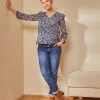 Blouse Imprimée Volantée Grossesse Et Allaitement Bleu Aop – Vertbaudet 22