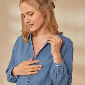 Chemise De Grossesse Et D’allaitement Jean Denim Denim Stone – Vertbaudet 14