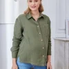 Chemise Gaze De Coton Grossesse Et Allaitement Olive – Vertbaudet 20