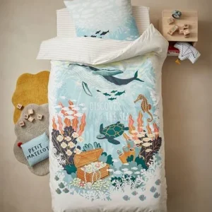 Drap-housse Enfant DEEP OCEAN écru Rayé Caramel – Vertbaudet 9