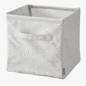 Grand Bac De Rangement En Tissu Personnalisable Gris – Vertbaudet 6