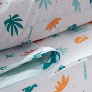 Parure Caradou “facile à Border” Avec Couette JUNGLE PARTY Bleu Tropical – Vertbaudet 13