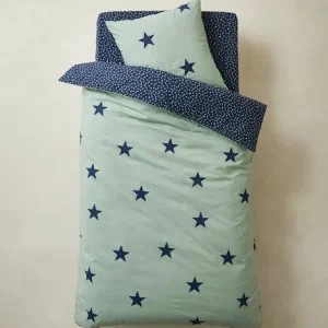 Parure Housse De Couette + Taie D’oreiller Enfant DREAM BIG Kaki / étoiles Marine – Vertbaudet 10