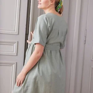 Robe Courte Cache-coeur Grossesse Et Allaitement Vert Sauge – Vertbaudet 14