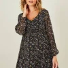 Robe De Maternité En Crêpe Imprimé Noir Imprimé – Vertbaudet 22