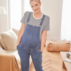 Salopette En Jean Coupe Mom Grossesse Et Allaitement Denim Brut – Vertbaudet 18