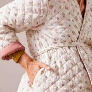 Veste Matelassée Gaze De Coton Grossesse Et Allaitement Rose Imprimé – Vertbaudet 14